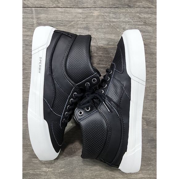 Sperry Soletide Mid Seacycled Black Sneakers Size 8 Womens - Picture 7 of 10